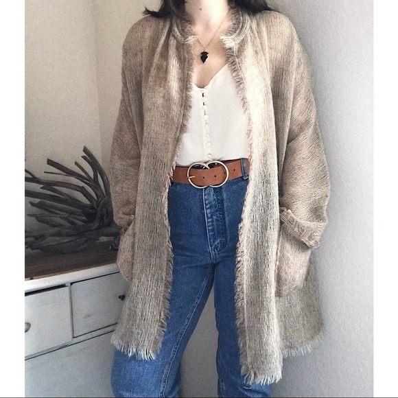 Burlap Open Long Jacket Cardigan - Picture 6 of 8